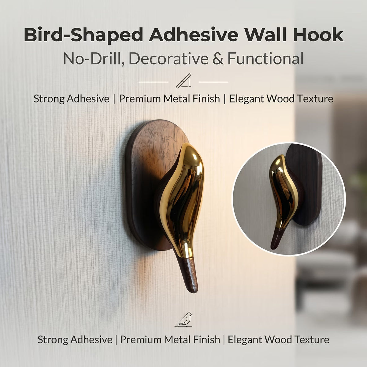 Decorative Bird Shaped Wall Hook