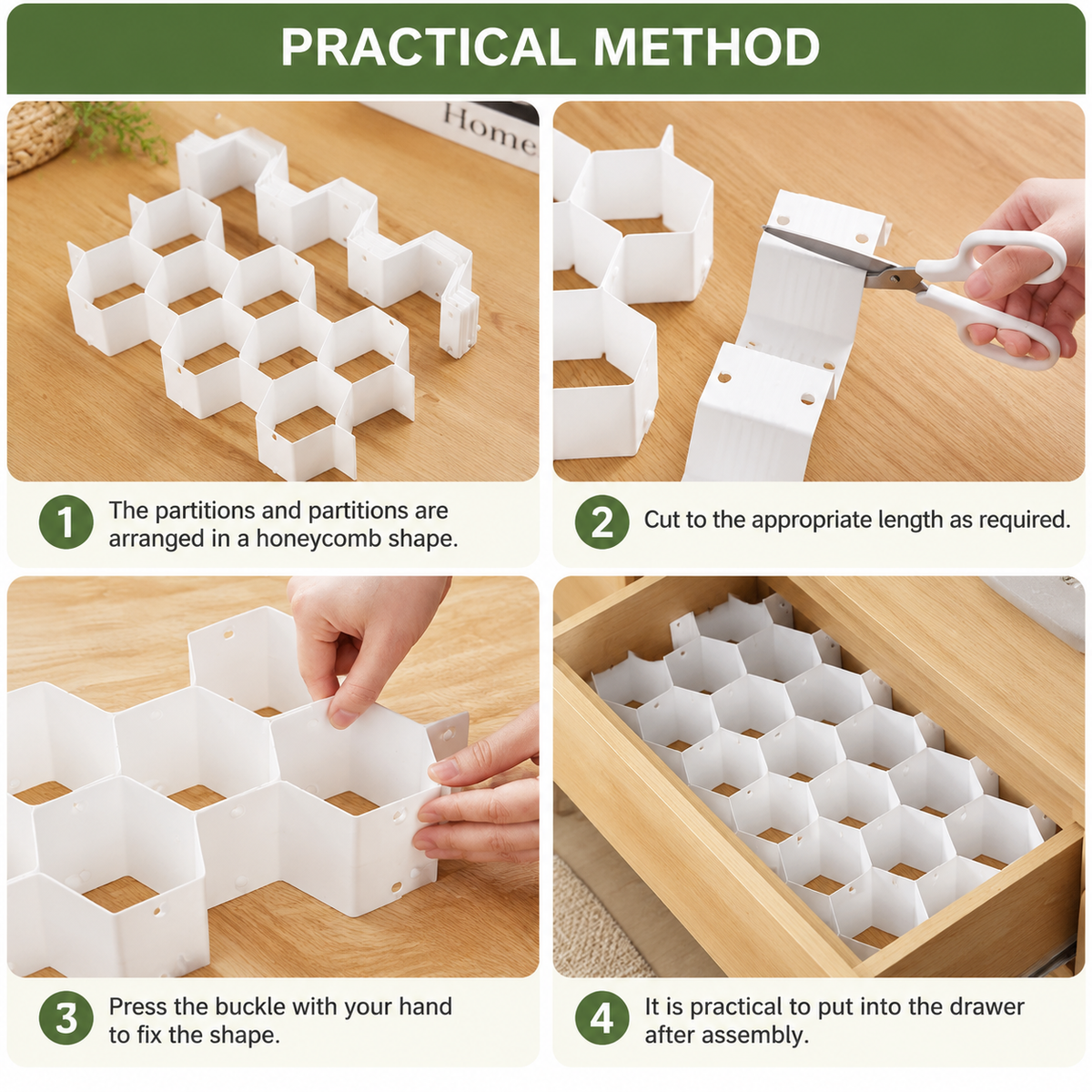 Adjustable Honeycomb Drawer Organizer