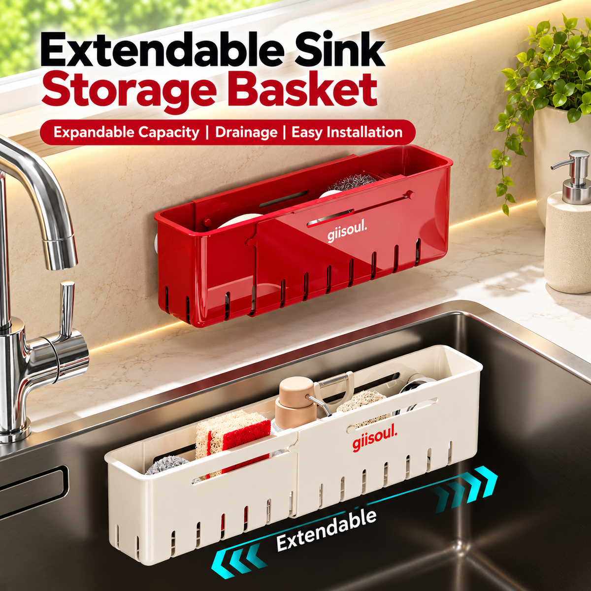 Multi-Purpose Removable Sink Organizer