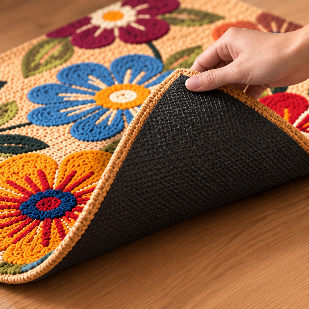 Absorbent Flower Pattern Floor Mat