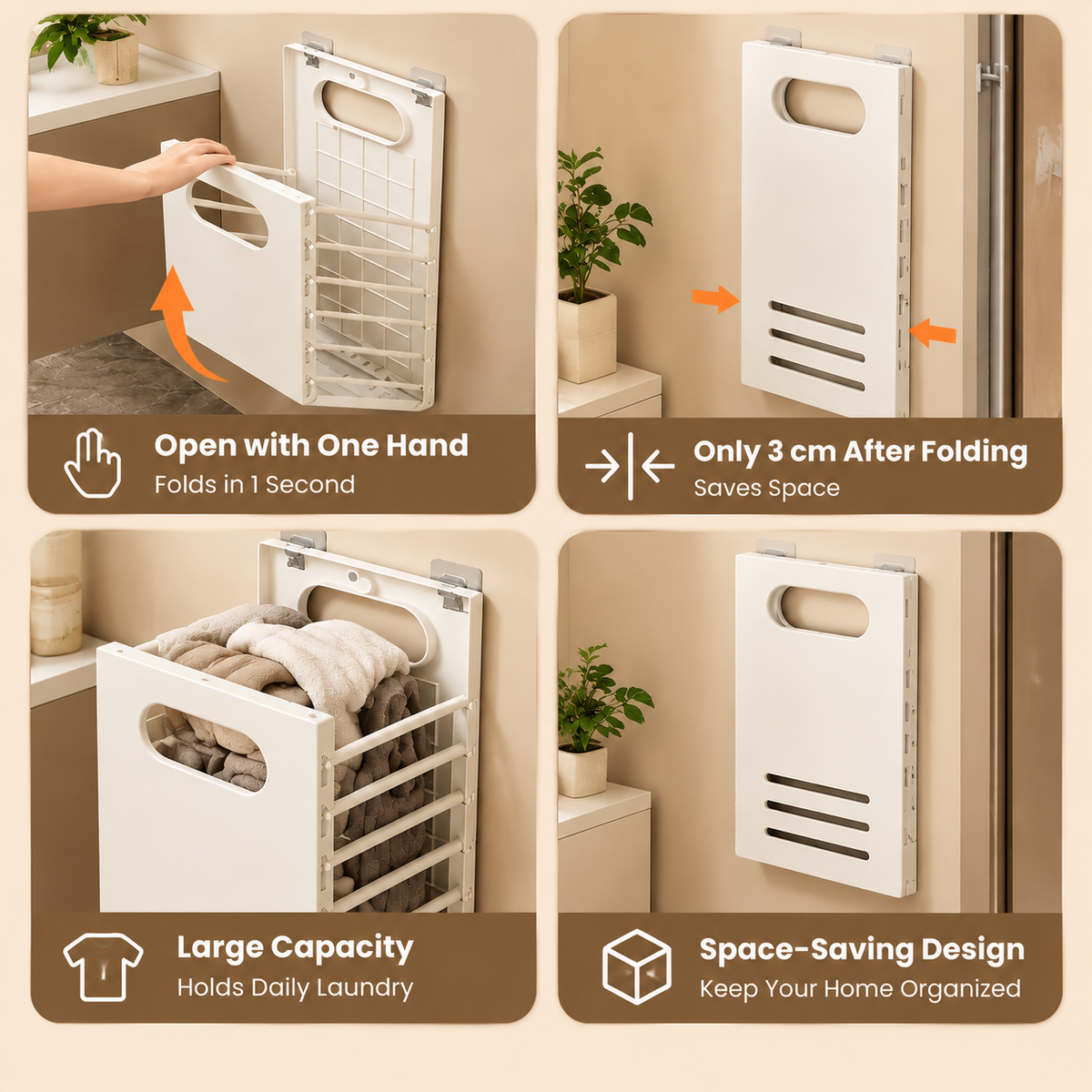 Foldable Wall Hanging Laundry Basket