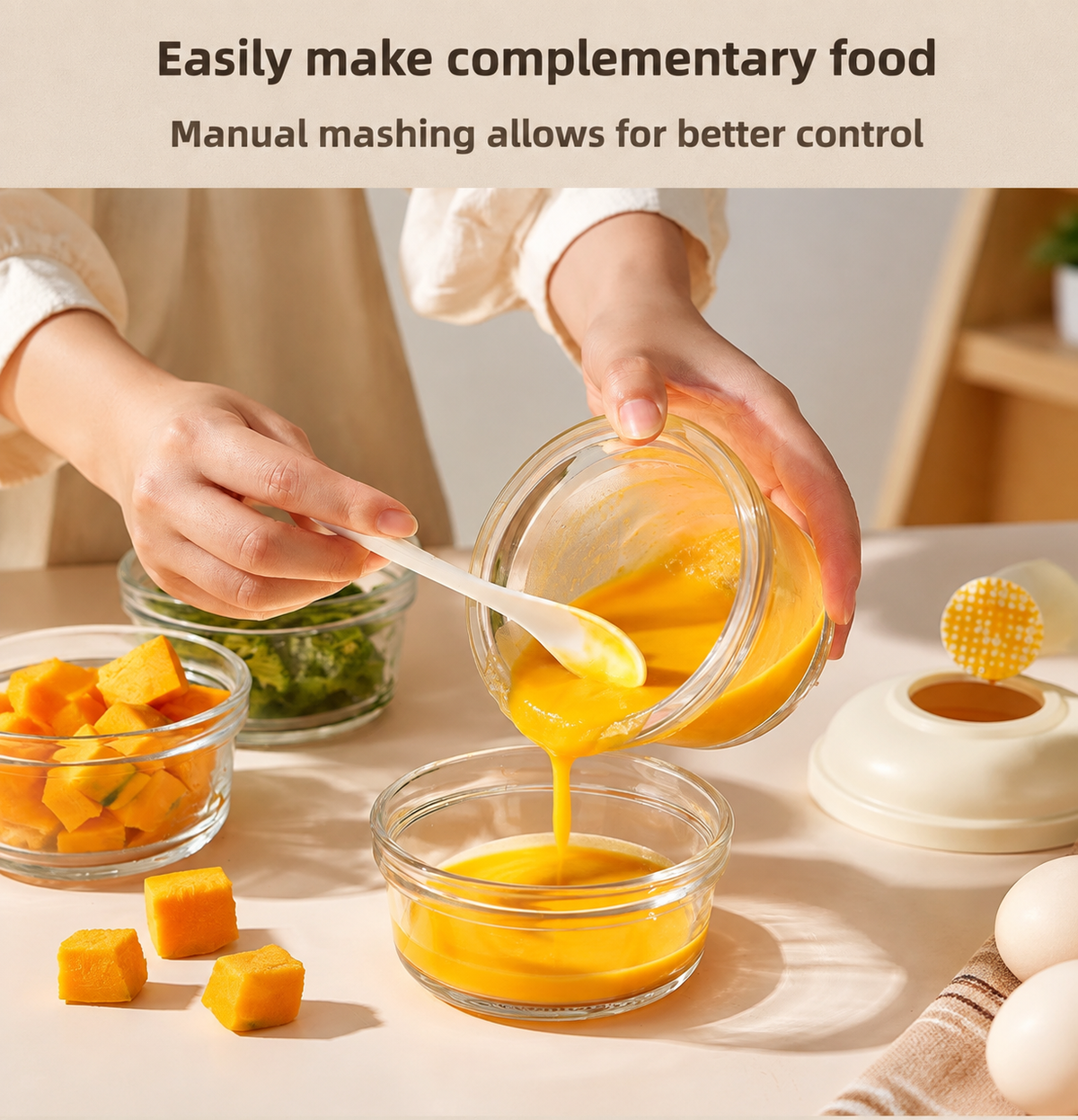 Textured Glass Manual Garlic Crusher