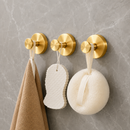Gold Finish Suction Wall Hooks