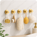 Gold Finish Suction Wall Hooks
