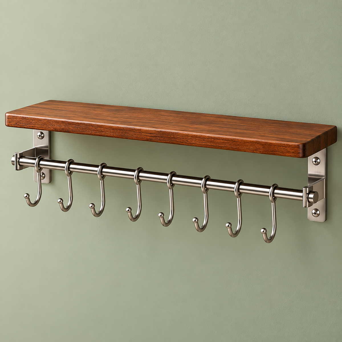Multiuse Wall Shelf Sliding Hooks