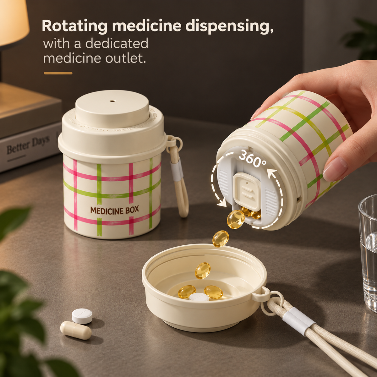 Portable Rotating Medicine Storage Box