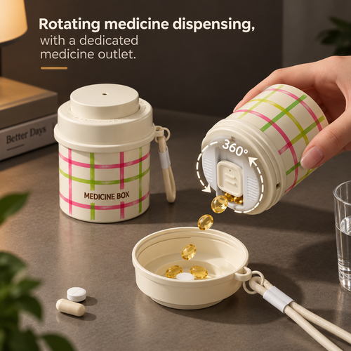 Portable Rotating Medicine Storage Box