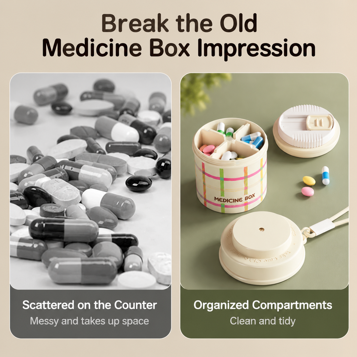 Portable Rotating Medicine Storage Box