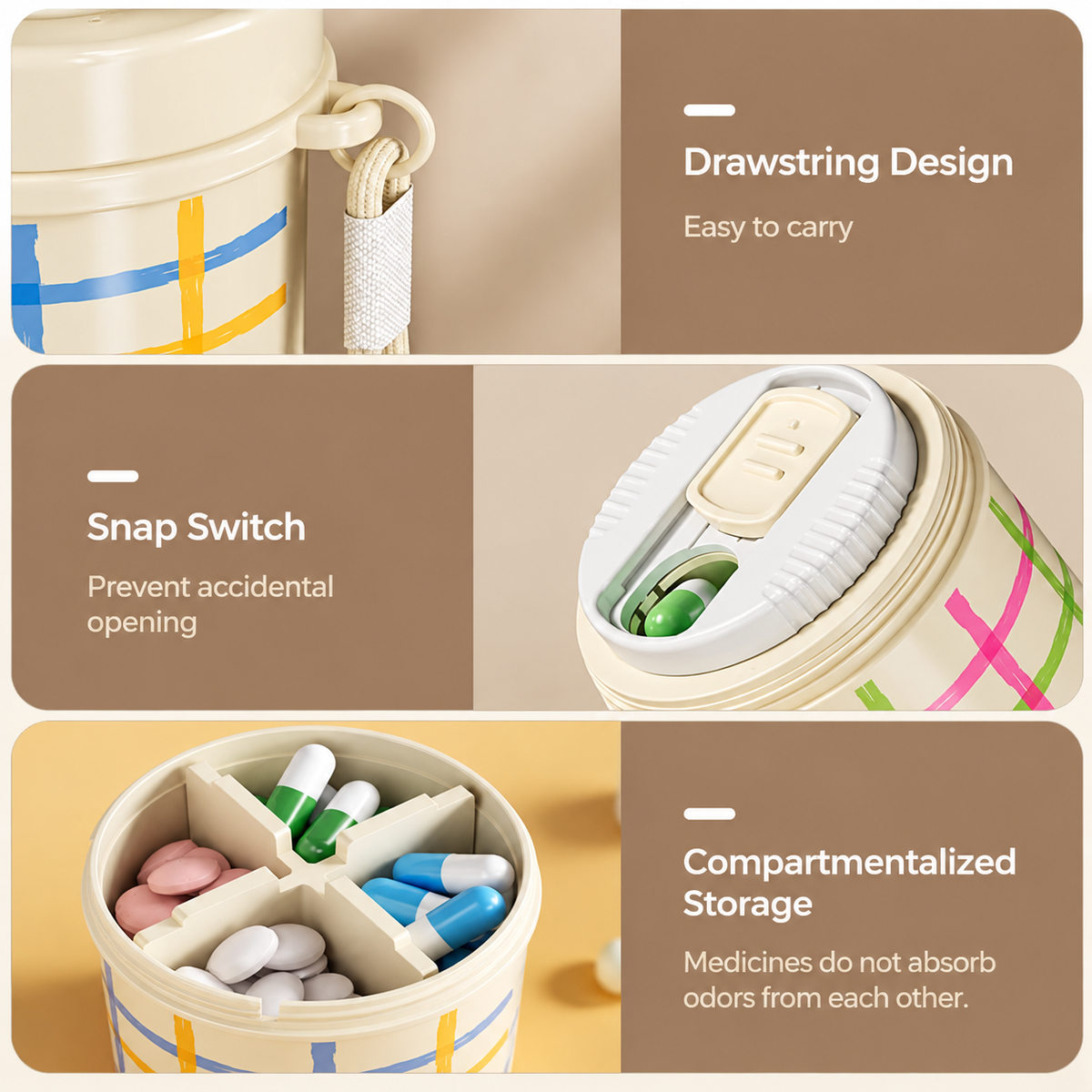 Portable Rotating Medicine Storage Box