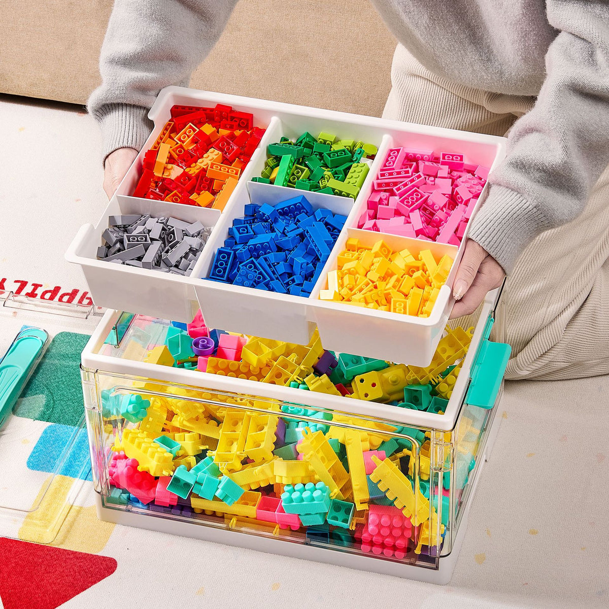 Multi-Compartment Kids Storage Box