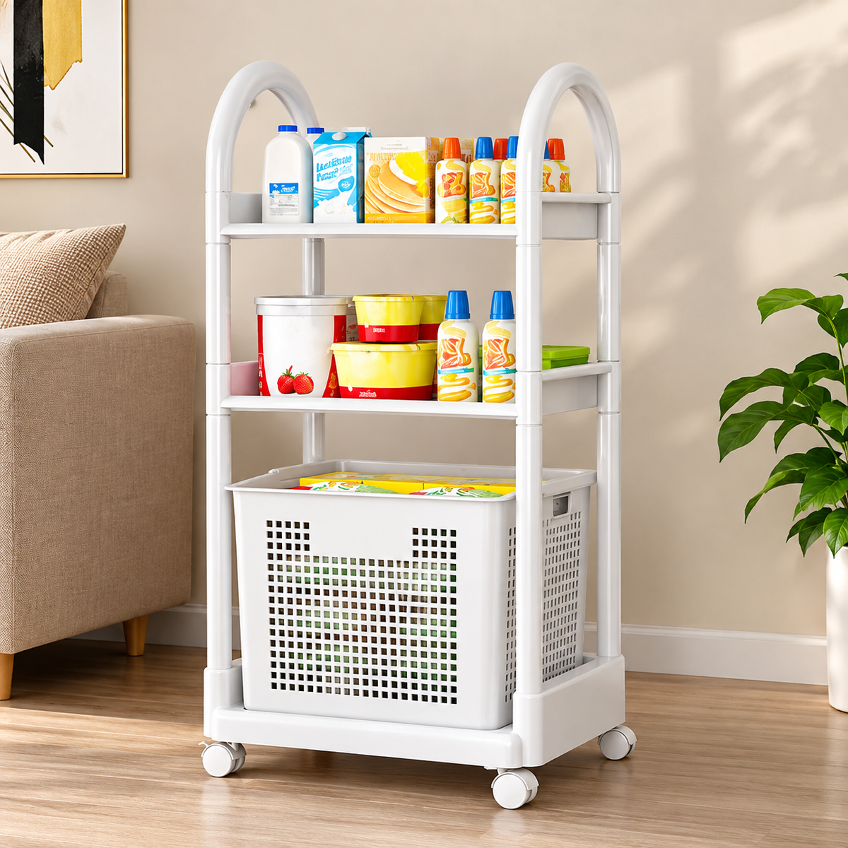 Multi Layer Rolling  Laundry Storage Rack