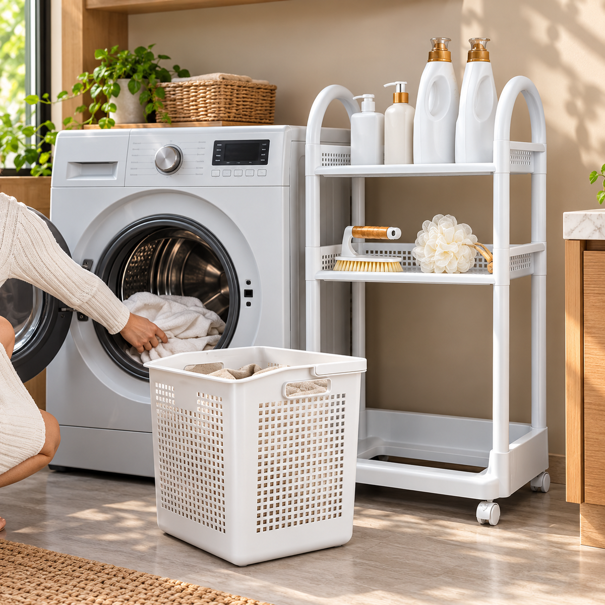 Multi Layer Rolling  Laundry Storage Rack