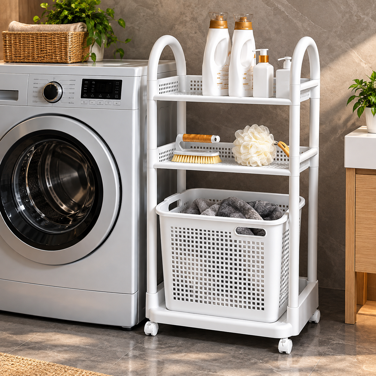 Multi Layer Rolling  Laundry Storage Rack