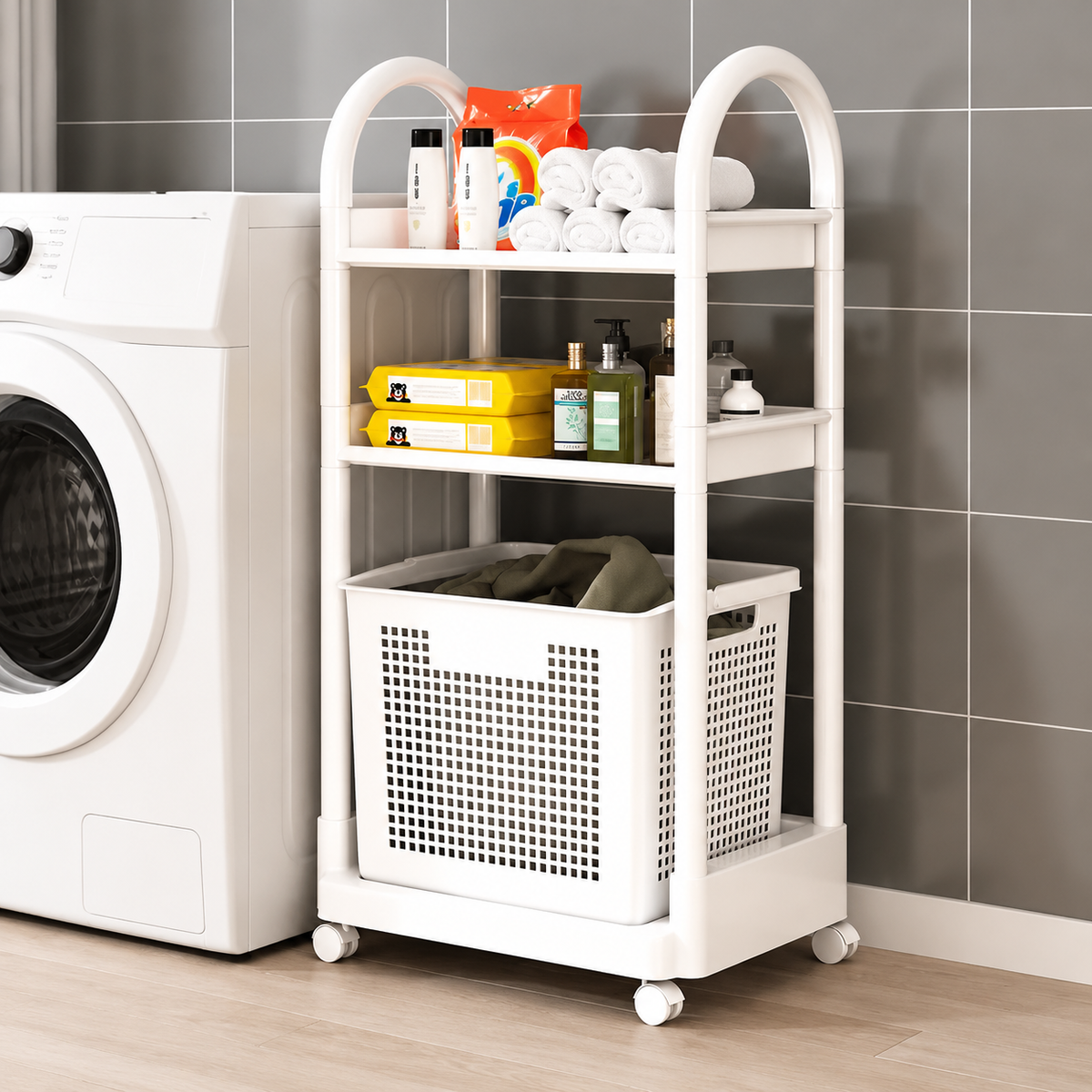 Multi Layer Rolling  Laundry Storage Rack