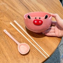 Cute Piggy Food Bowl Chopstick Set