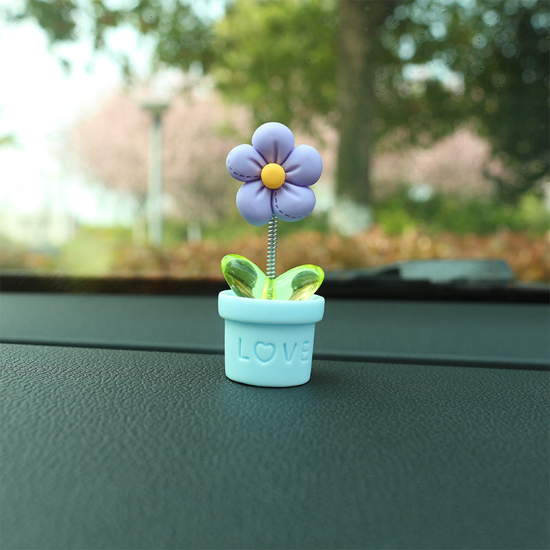 Flower Pot Car Dashboard Decor