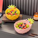 Pineapple Ceramic Fruit Bowl With Forks