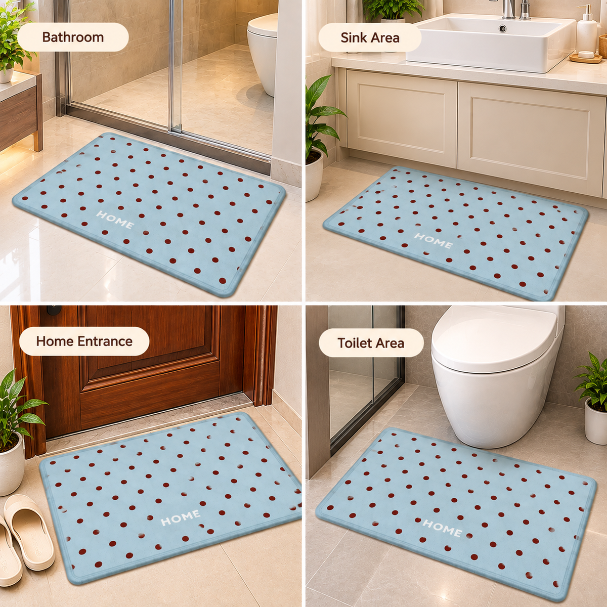 Polka Dot Woven Floor Mat