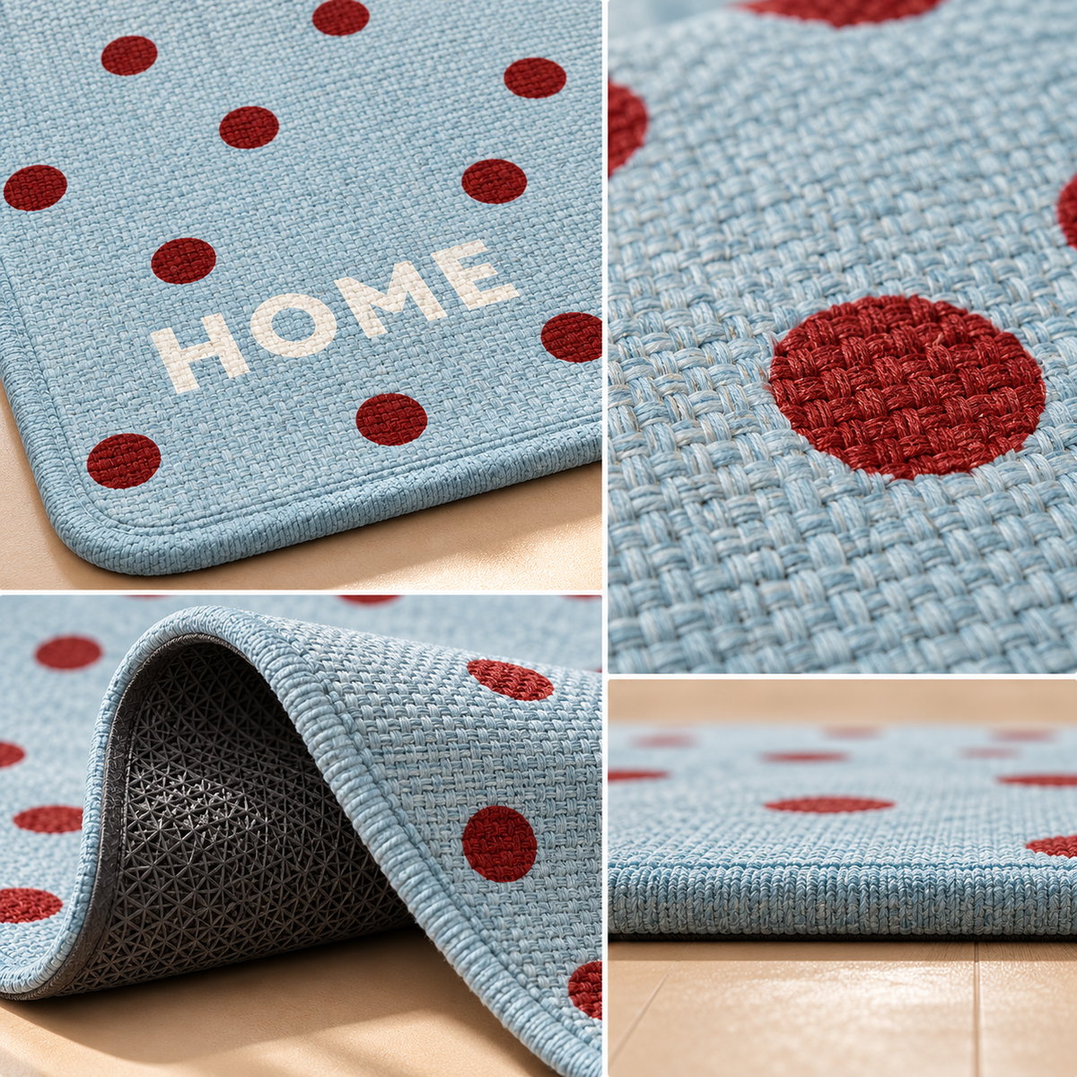 Polka Dot Woven Floor Mat