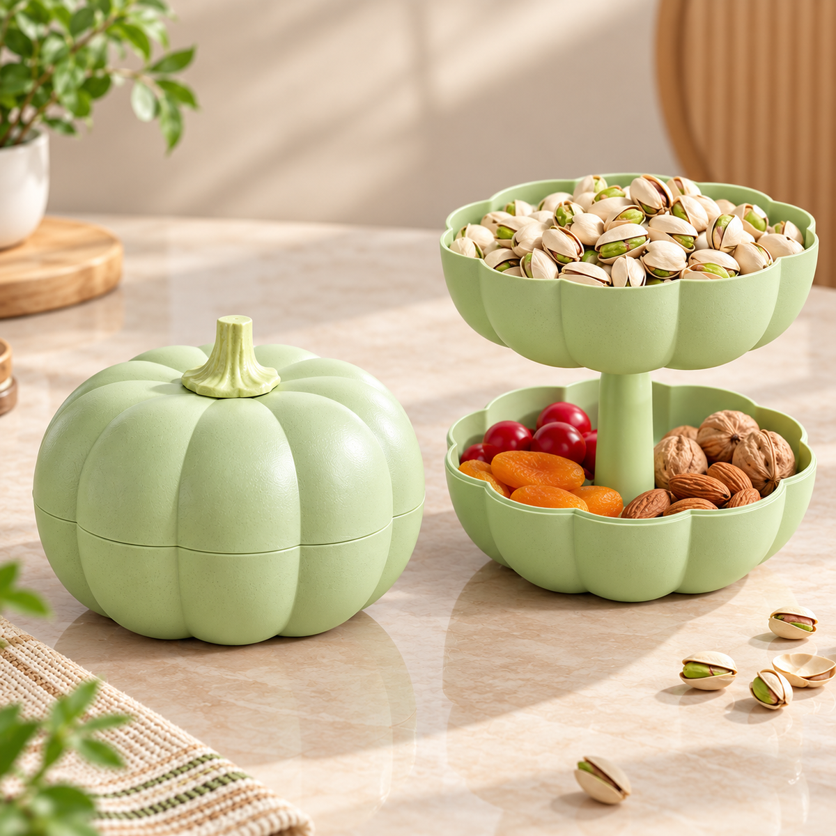 Pumpkin Style Multi Layer Snack Box