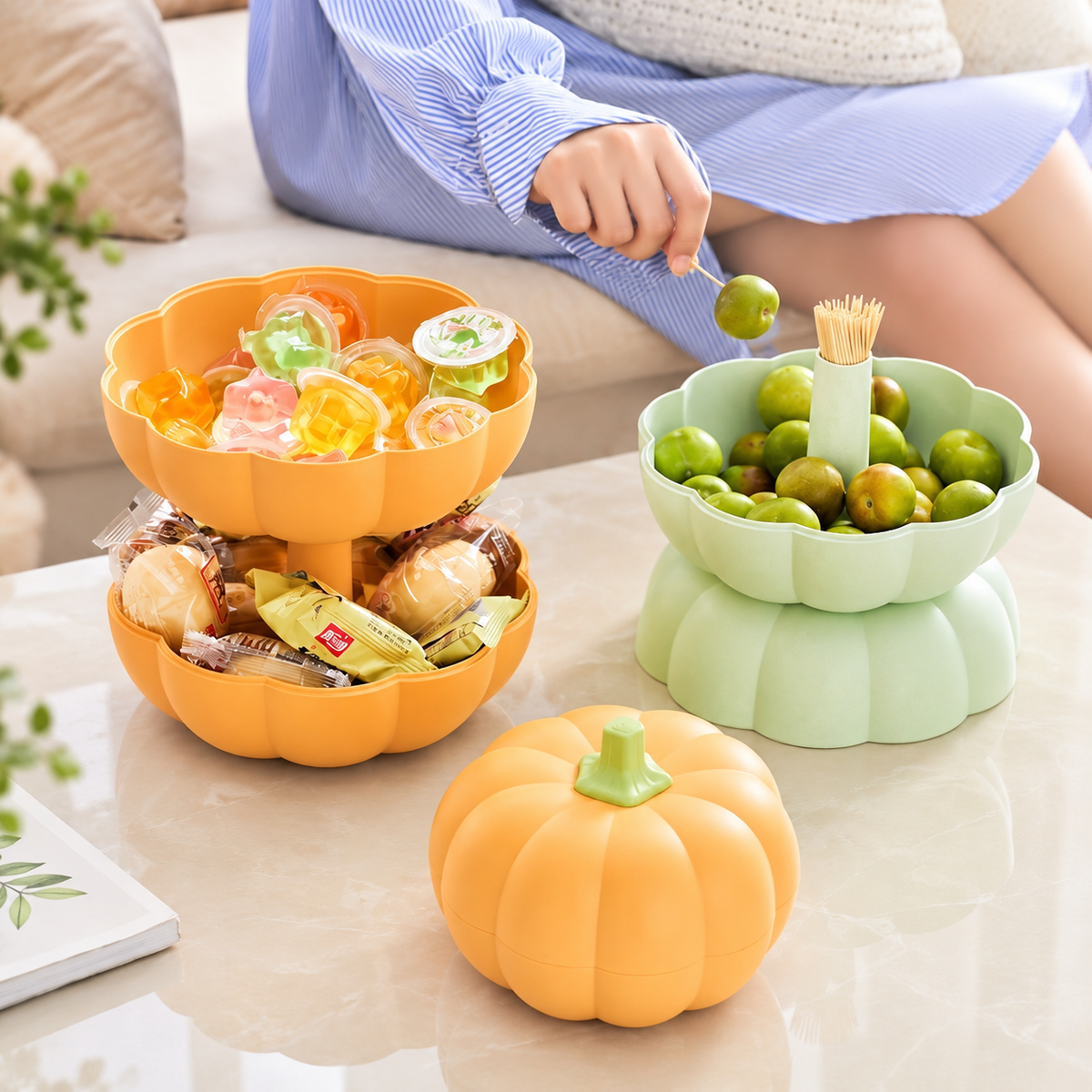 Pumpkin Style Multi Layer Snack Box