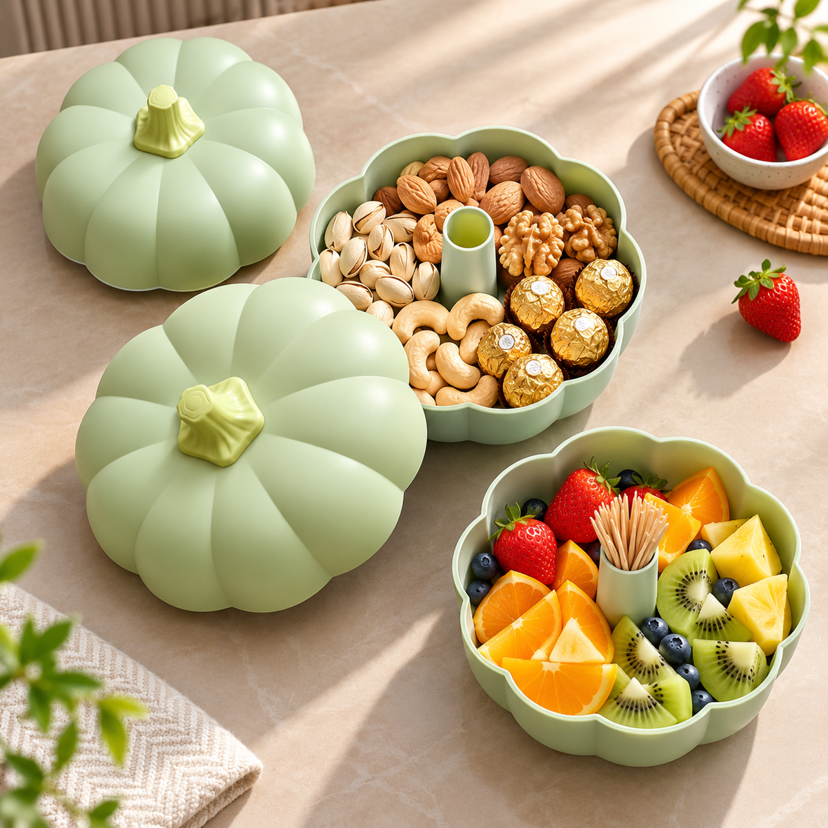 Pumpkin Style Multi Layer Snack Box