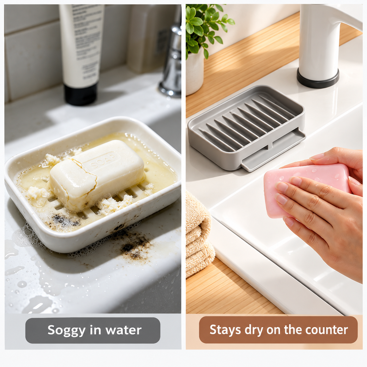Anti-Slip Drain Soap Holder