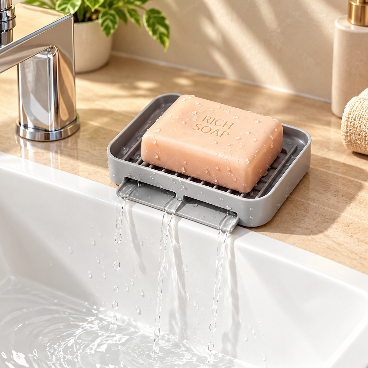Anti-Slip Drain Soap Holder