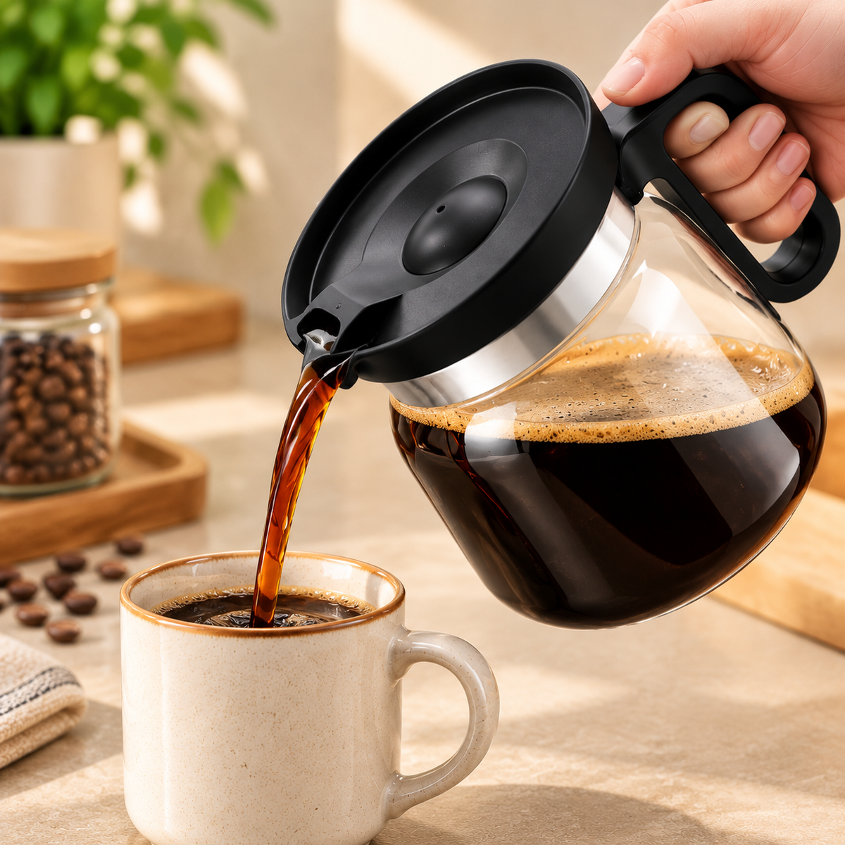 Reusable Glass Coffee Carafe Mug