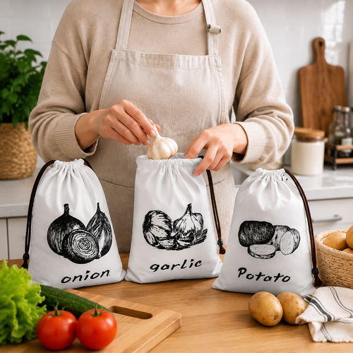 Reusable Kitchen Veggie Storage Bags