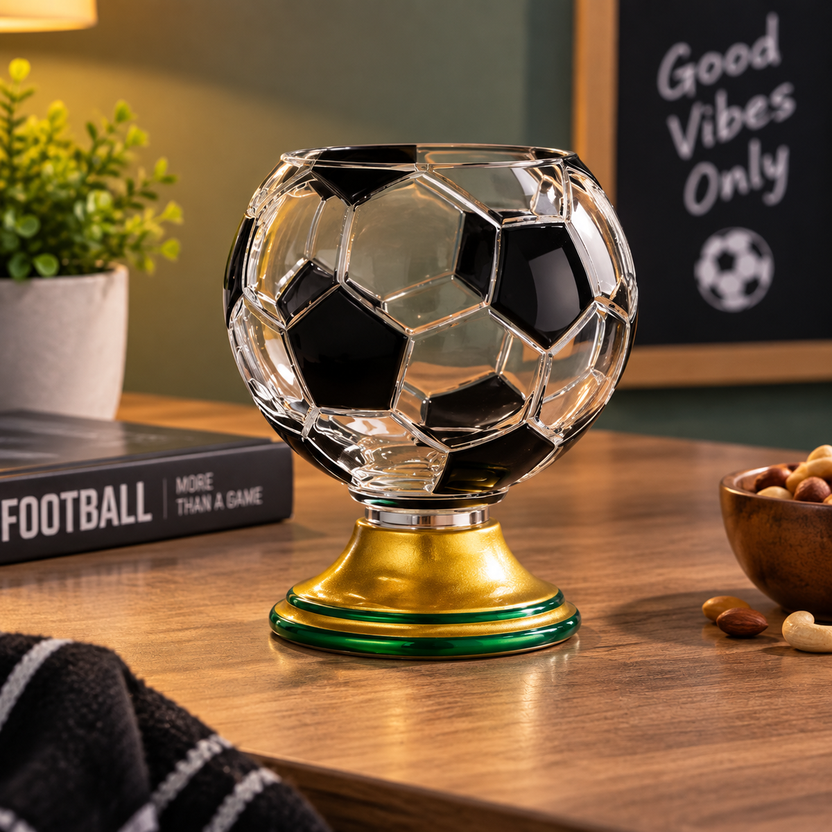 Rotating Football Shaped Drinking Glass