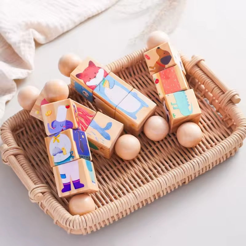TwistyTails Wooden Animal Puzzle Toy