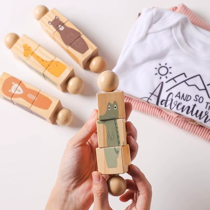 TwistyTails Wooden Animal Puzzle Toy