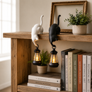 Playful Cat Shelf Hook Lantern Light