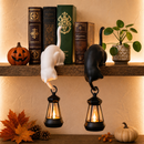 Playful Cat Shelf Hook Lantern Light