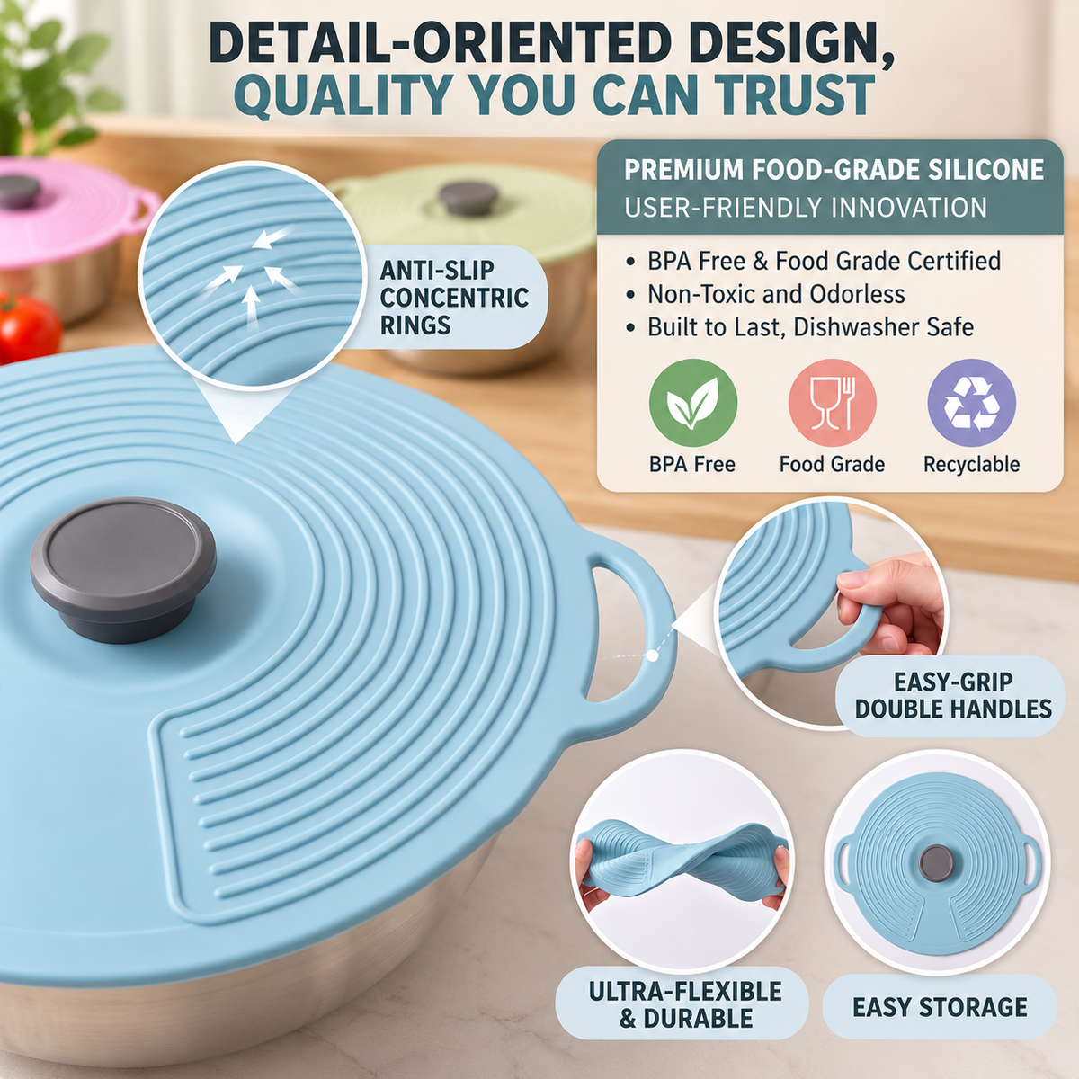 Universal Silicone Bowl Cover Set