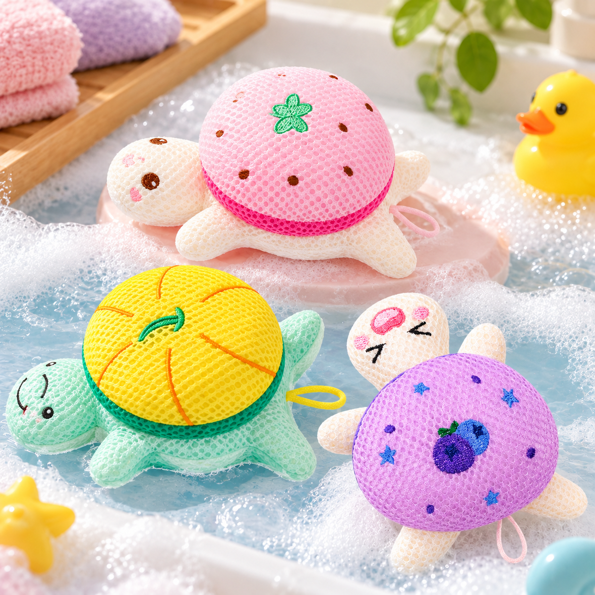 Soft Mesh Turtle Bath Sponge