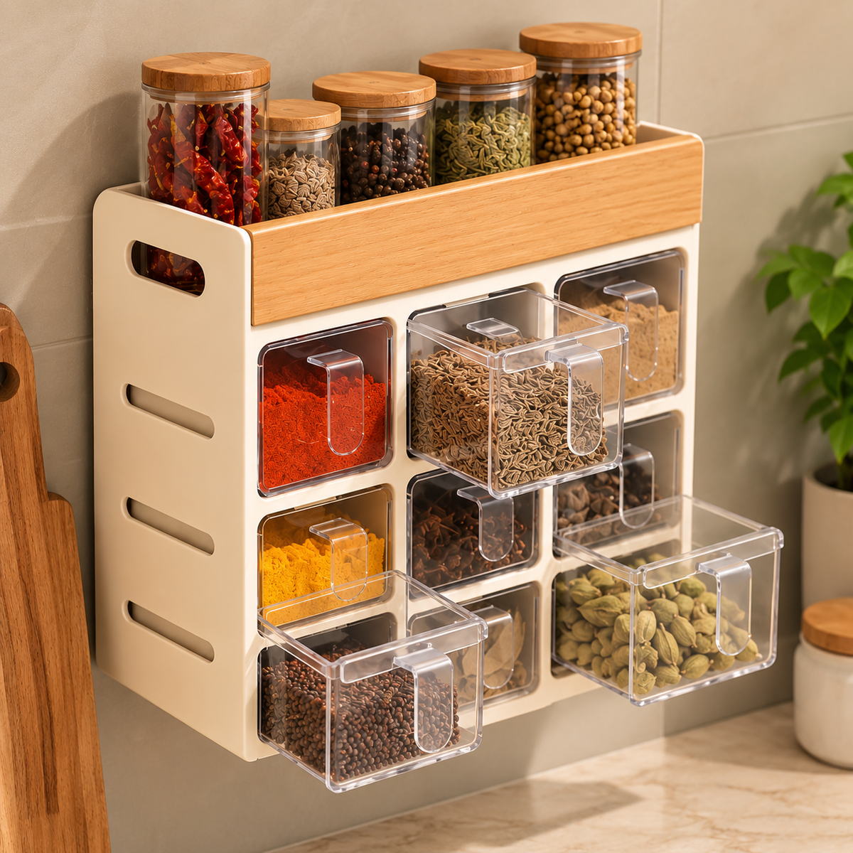 Smart Kitchen Spice & Bottle Storage Rack