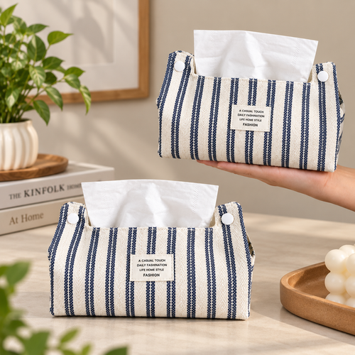 Stylish Striped Tissue Organizer