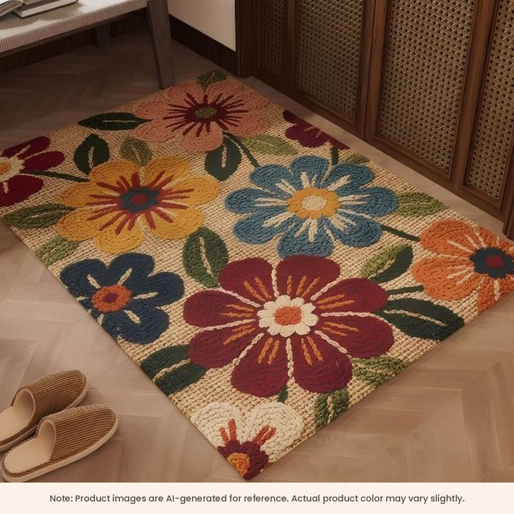 Absorbent Flower Pattern Floor Mat