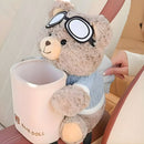 Brown Bear 2-in-1 Tissue Holder & Trash Can