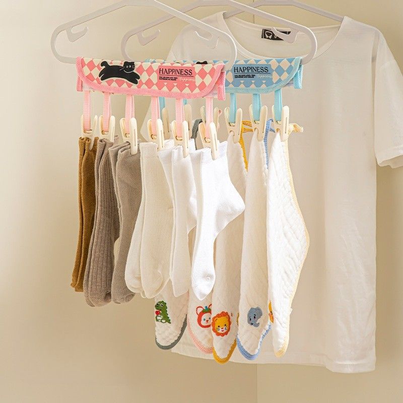 Portable Velcro Clip Clothes Hanger