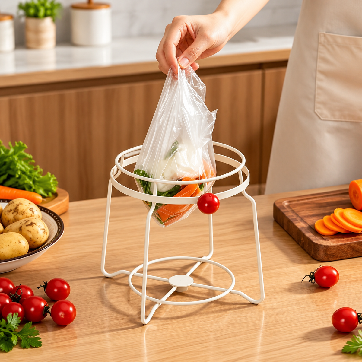 Portable Kitchen Waste Bag Stand