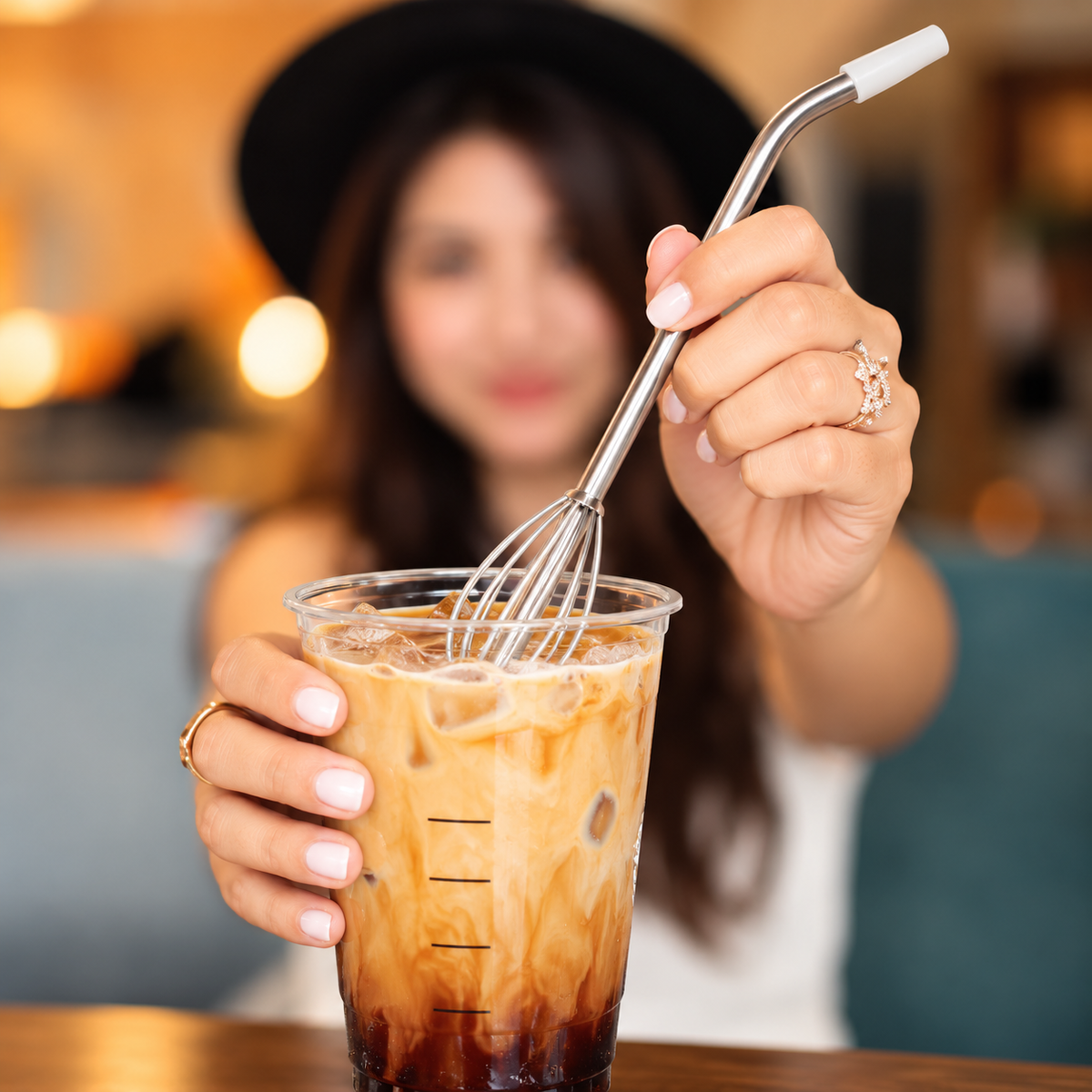 2-in-1 Whisk Mixing Drinking Straw
