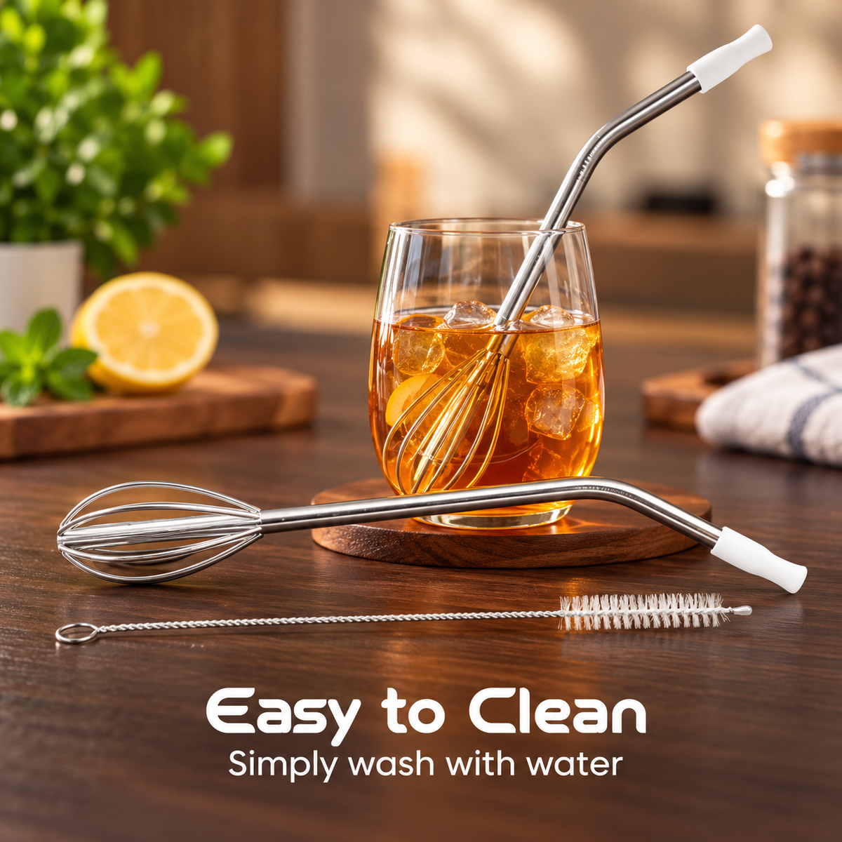 2-in-1 Whisk Mixing Drinking Straw