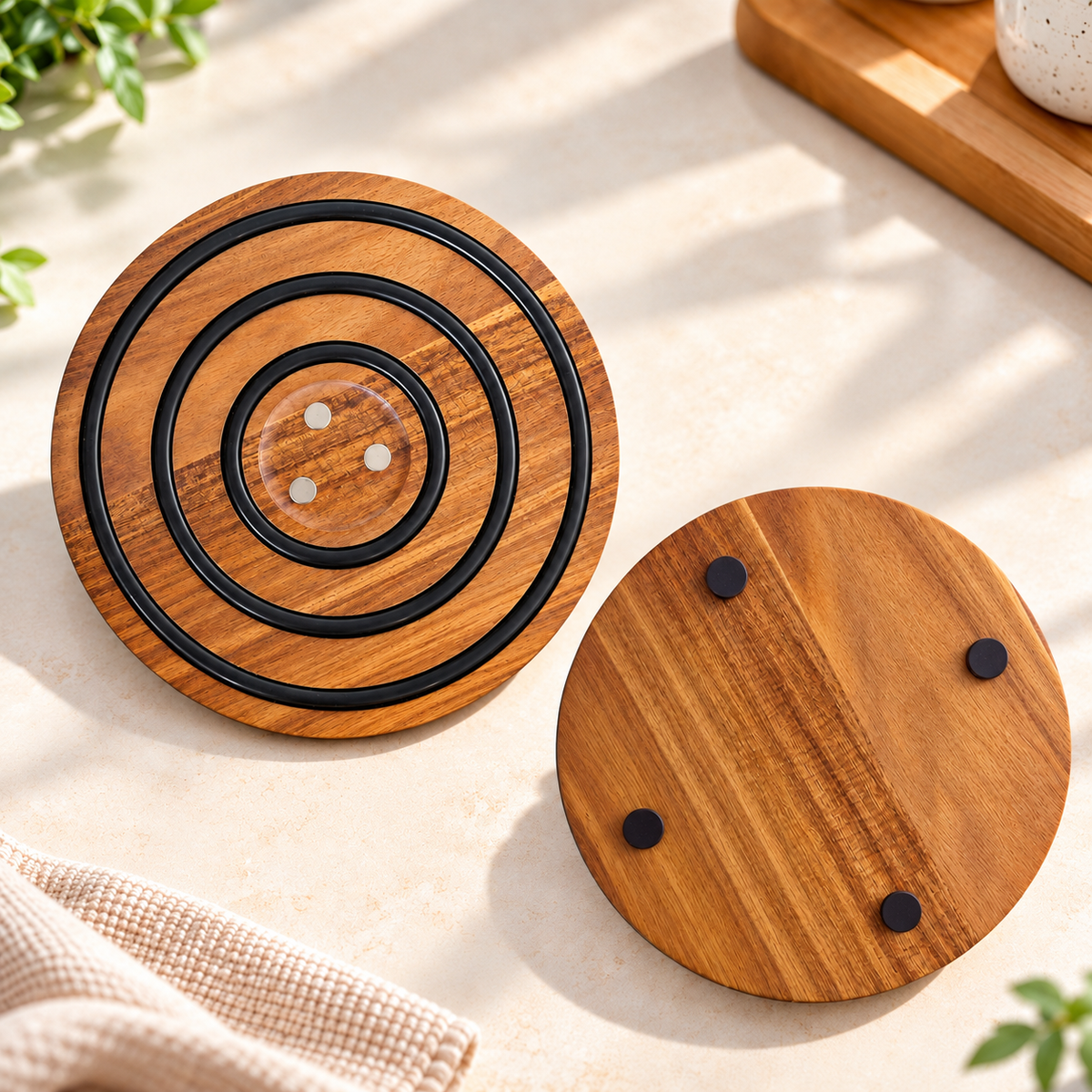 Wooden Magnetic Heat Protection Trivet