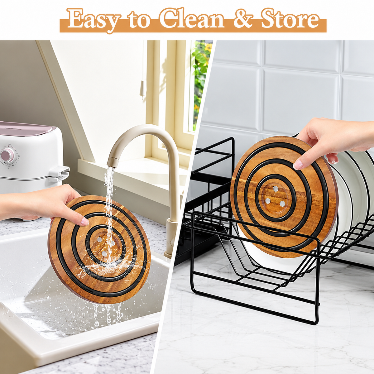 Wooden Magnetic Heat Protection Trivet