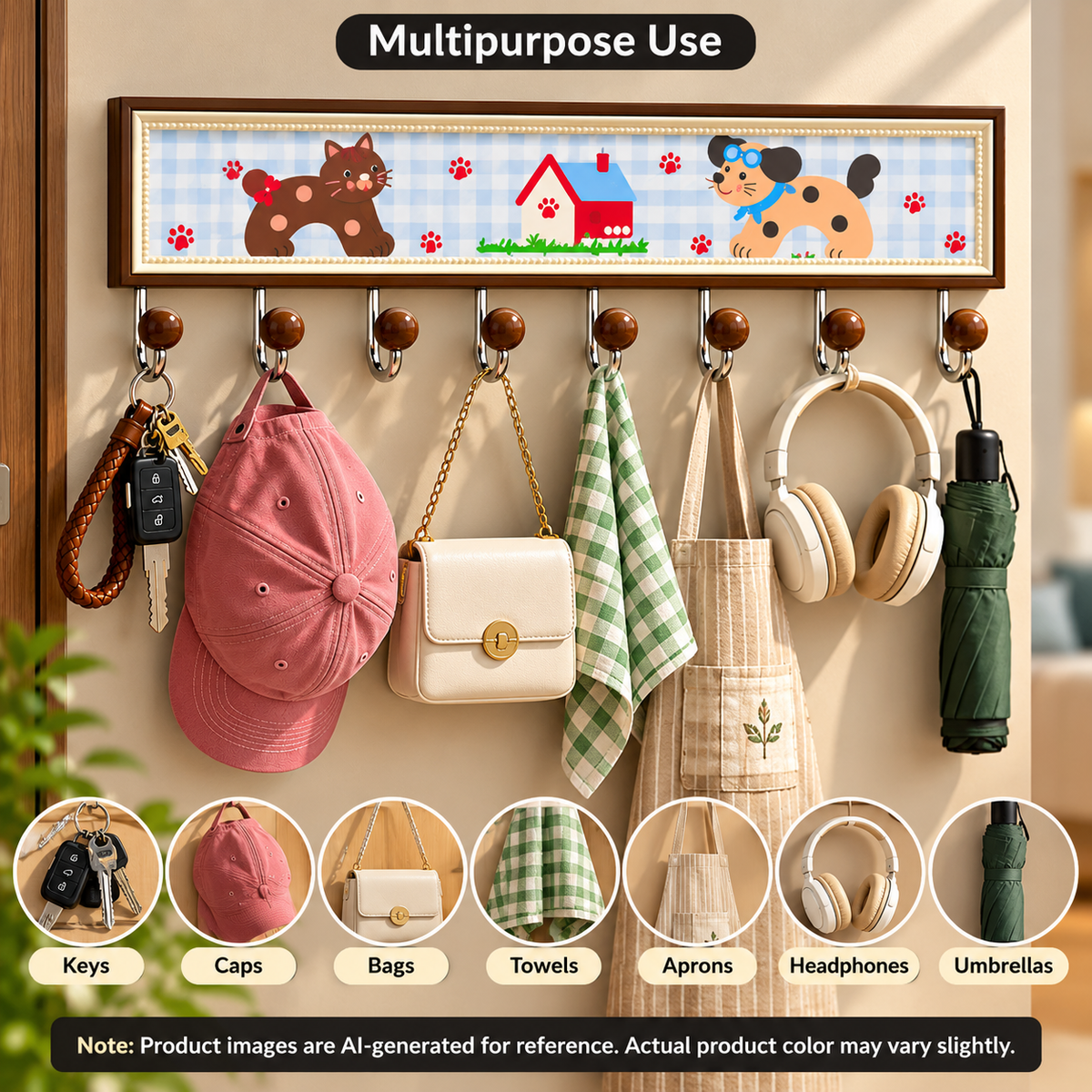 Multipurpose Wall Hook Rack