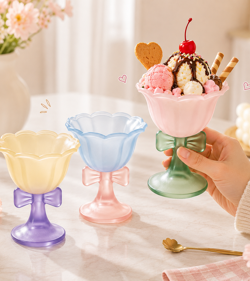 Pastel Color Flower Dessert Cup