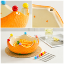 Ceramic Fruit Bowl With Fruit Forks